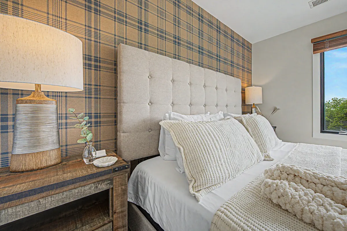Second-floor bedroom with king bed