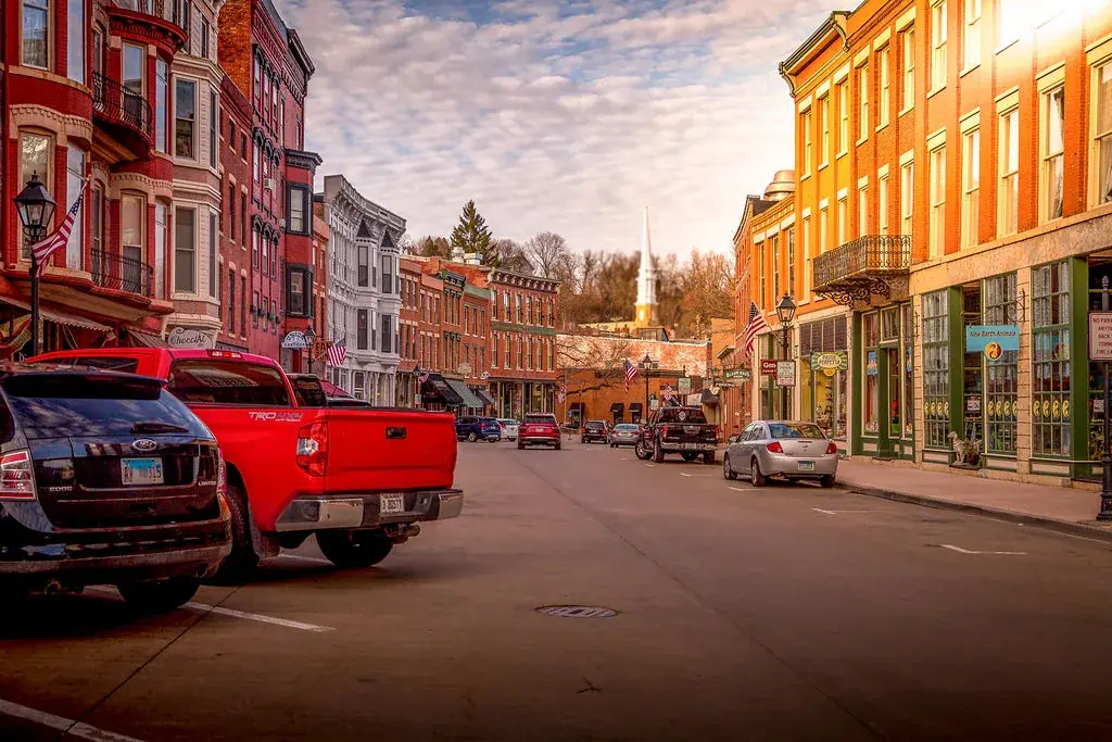 Galena's Main Street in afternoon light